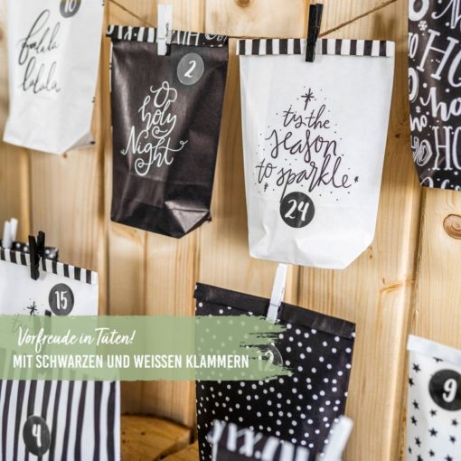 Adventskalender - weiss mit schwarzem Druck – Bild 5