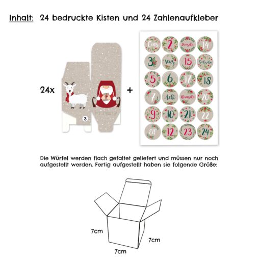Adventskalender Schachteln - Motiv Wichtel – Bild 2