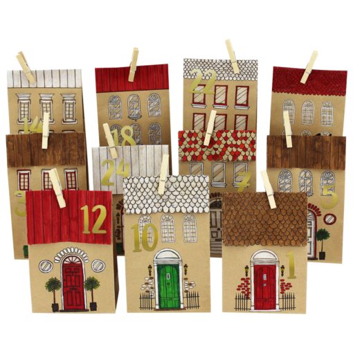 Adventskalender Tüten - Häuser zum ausmalen