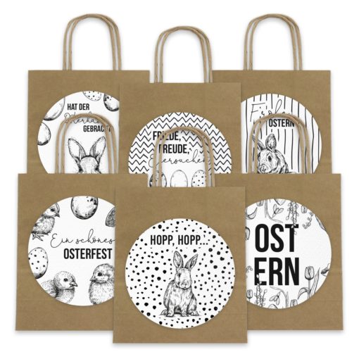 XXL Ostertüten - braun-schwarz-weiss