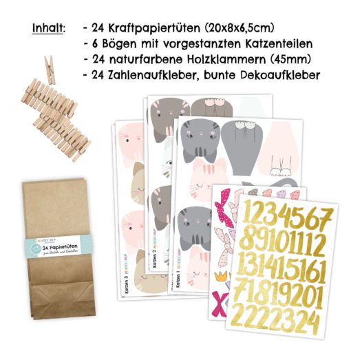Katzen Adventskalender zum Basteln – Bild 2