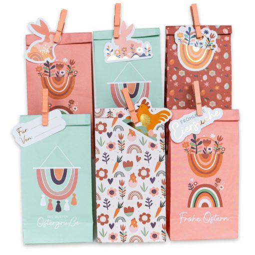 Tüten bedruckt mit Anhängern - Boho