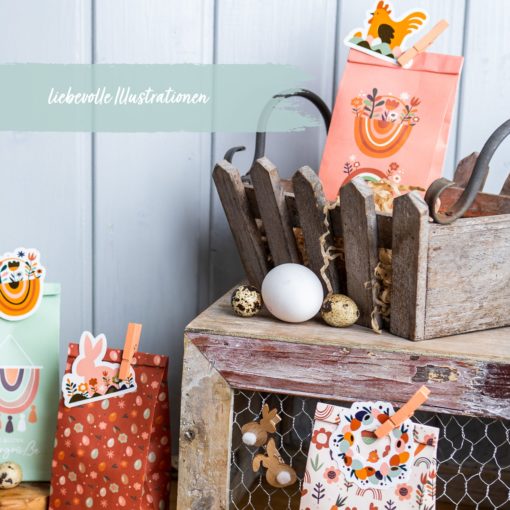 Tüten bedruckt mit Anhängern - Boho – Bild 3