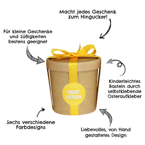 Osterbecher mit Deckel - buntes Band – Bild 2