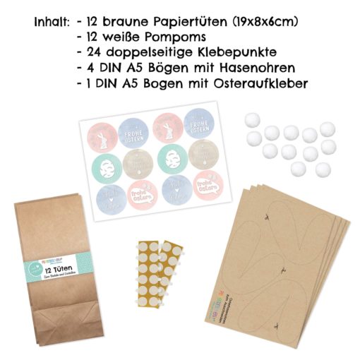 Hasentüte mit Pompom und Ohren - pastell – Bild 2